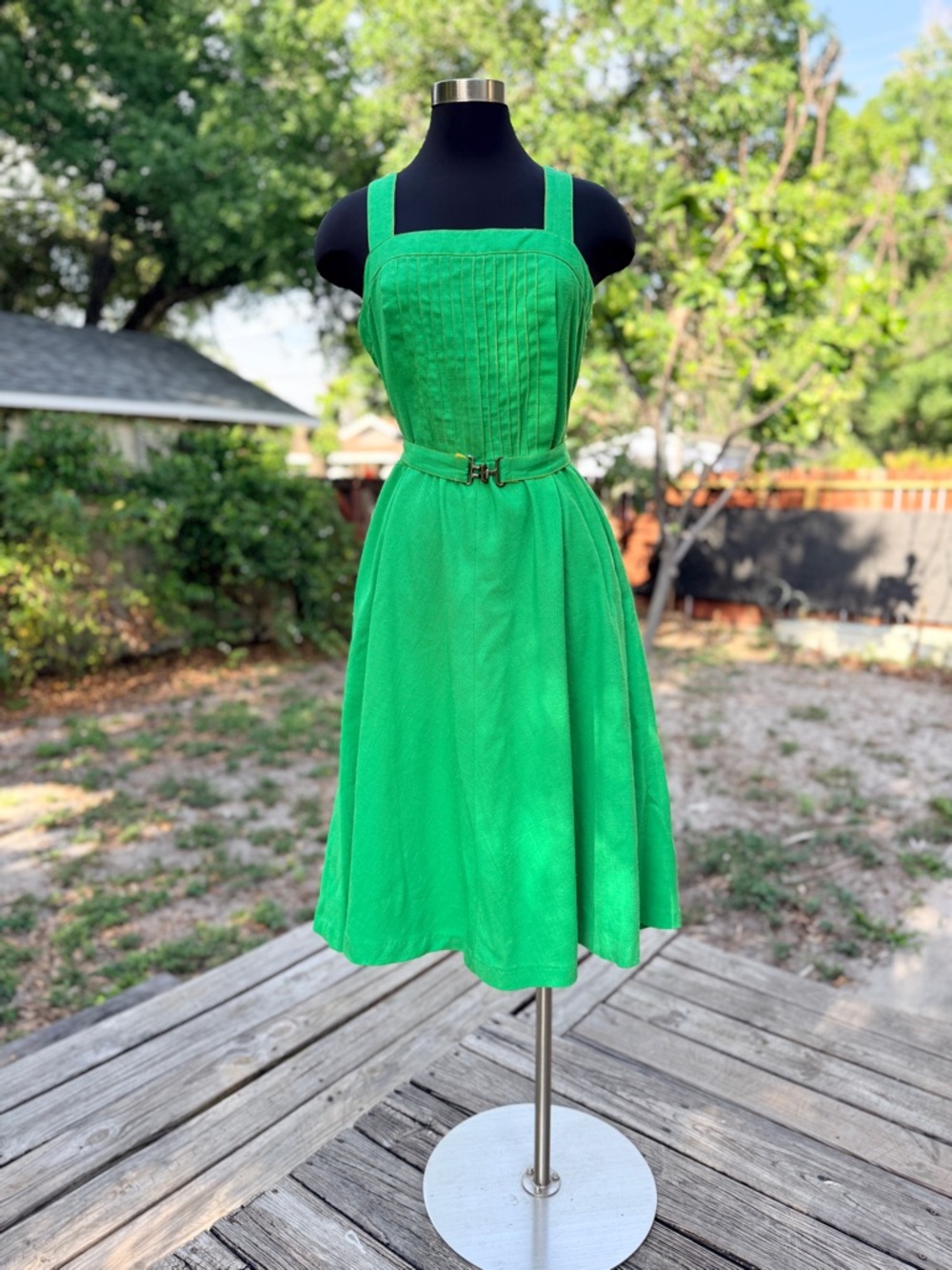 Vintage 70s 80s S. Howard Hirsh A Line Cotton Linen Dress